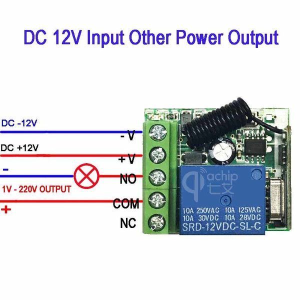 KR1201-A 12V 10A 1-канальное радио реле 315 MHz дистанционное управление устройствами на нестандартной частоте 6448 фото