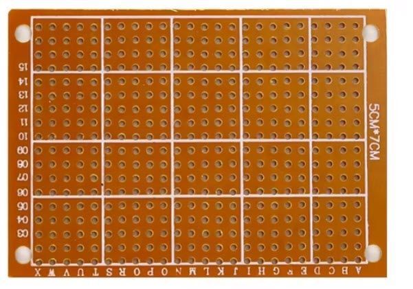 PCB плата макетна 50*70mm (крок 2.54 мм) для прототипування двостороння текстиліт (товщина 1.2 мм, жовта) 5027-4 фото