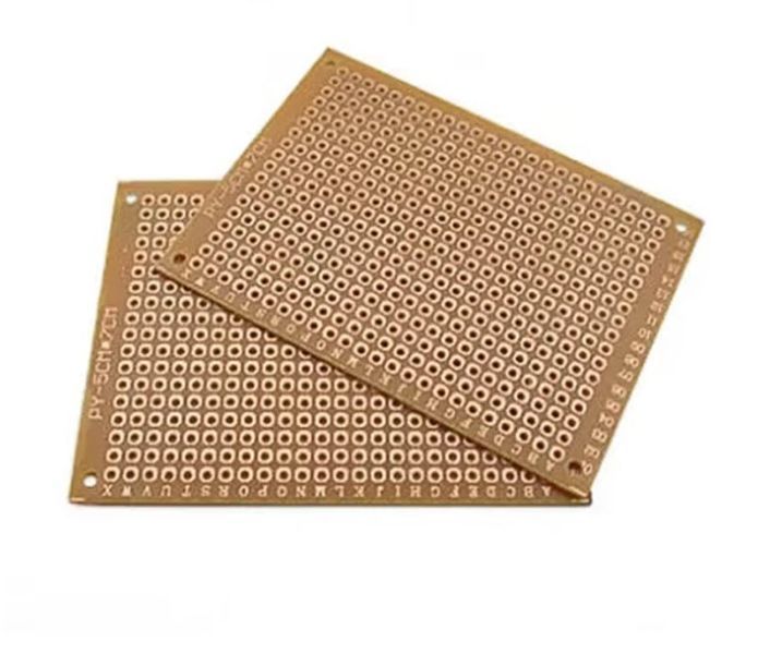 PCB плата макетна 50*70mm (крок 2.54 мм) для прототипування двостороння текстиліт (товщина 1.2 мм, жовта) 5027-4 фото