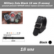 Military Zulu Black 18 мм (5 колец) цельный ремешок ЧЕРНЫЙ (ширина 18 мм) нейлон черные застежки военный 7246 фото 1