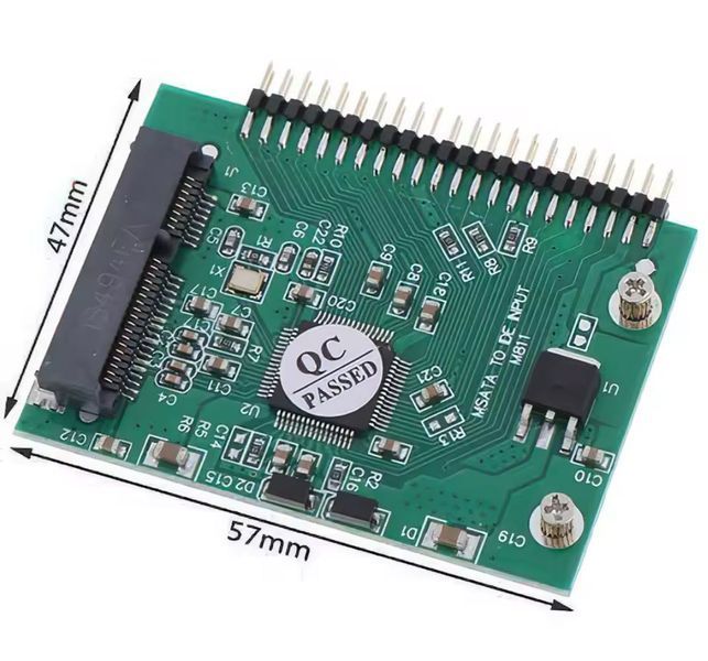 Адаптер переходник 2.5" IDE 44 pin - SSD mSATA Mini PCI-E (55*47 мм) под установку для старых ноутбуков 2915 фото