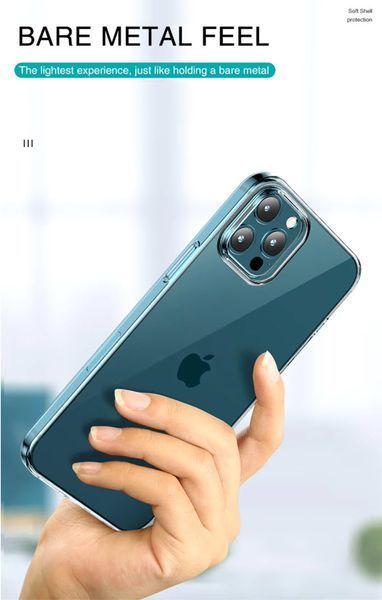 IPhone 13 Pro чехол прозрачный силикон с защитой камеры Light Clear Shell 8050 фото
