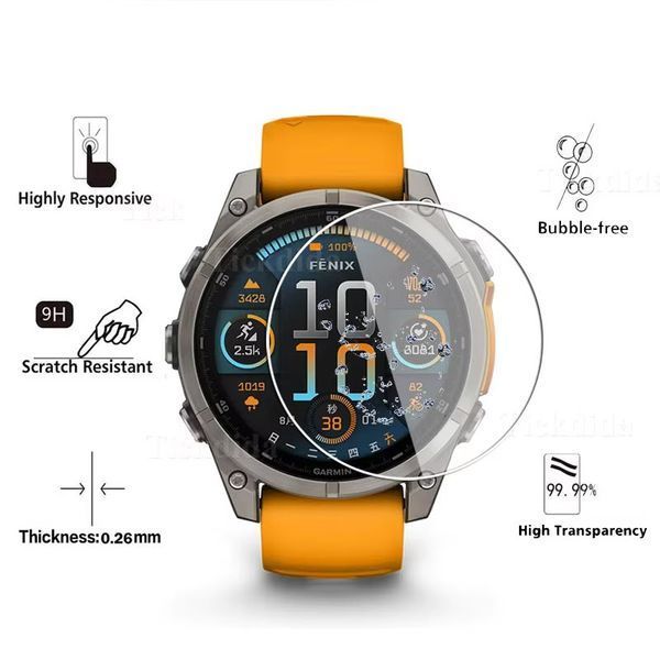 Garmin Fenix 8 (43 мм) Solar стекло защитное 9Н Premium Tempered Glass 7993 фото