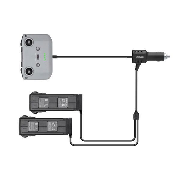 StartRC Автомобільний зарядний пристрій для DJI Mavic 3 + USB порт (Car Charger) на 2 АКБ + пульт Battery Charging Hub 6899 фото
