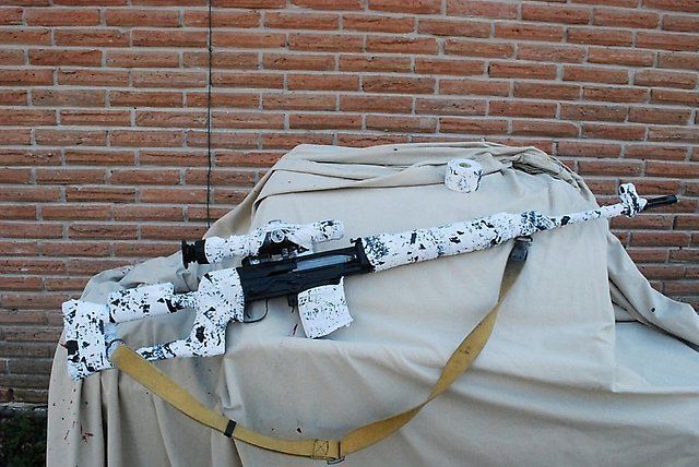 Лента для оружия SNOW CAMO (ширина 75 мм) грязный снег засидка Army Military CAMOUFLAGE тактическая камуфл 4954 фото