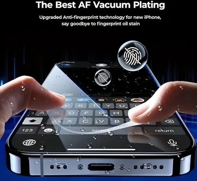 Apple iPhone 14Plus/16Plus 6,7" скло 3D 9H AntiSpy -Privacy- тоноване захисне протиударне з кутом огляду 30 градусів (колір: чорний)&nbsp; 8226 фото