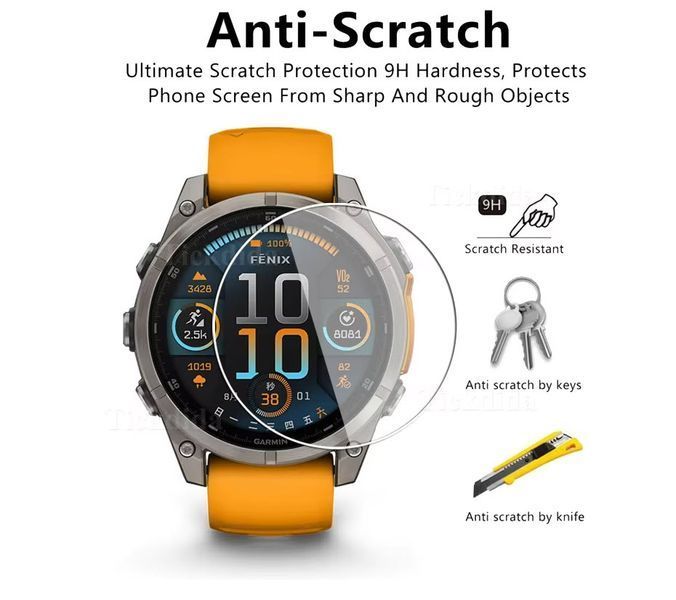 Garmin Fenix 8 (43 мм) Solar стекло защитное 9Н Premium Tempered Glass 7993 фото
