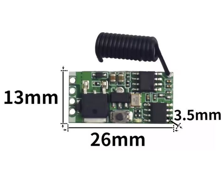 copy_Плата (модуль) керування навантаженням (двигун, вентилятор...) 433MHz DC12V 3 А бездротовий із пульт 6580-2 фото