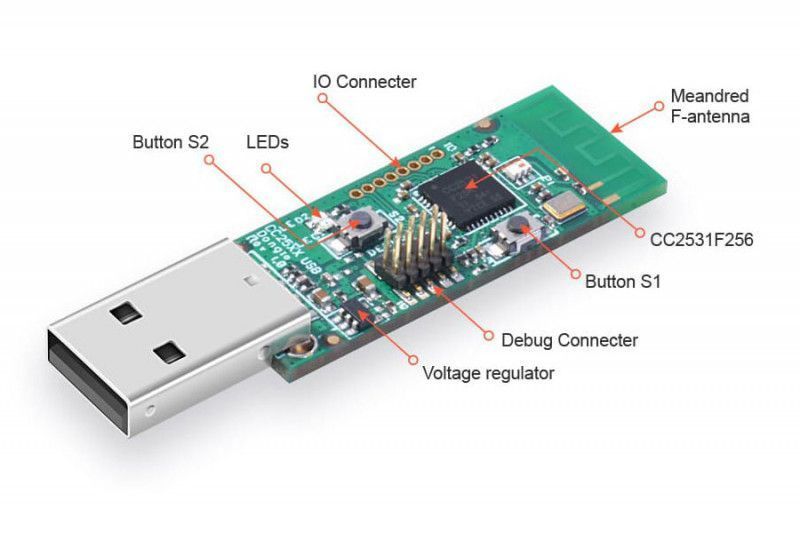 Zigbee CC2531 HW-405 Bluetooth BLE 4.0 (+антена) SONOFF Sniffer модуль беспроводной связи 4881 фото