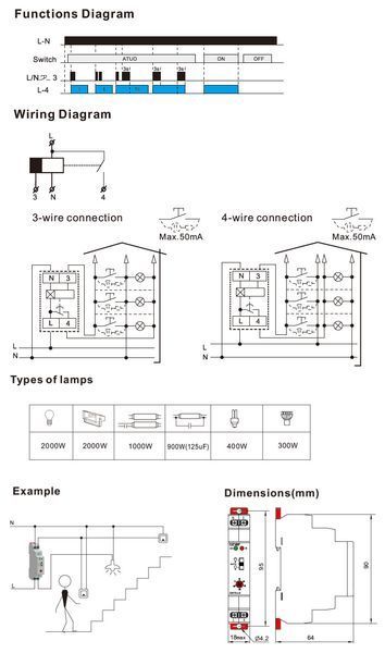 GEYA GRT8-LS реле часу імпульсне на Din рейку 230VAC 16A 0.5-20mins Staircase Switch Lighting Timer Switch 5453 фото