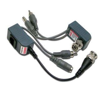 CCTV BNC (RCA) RJ45 удлинитель для передачи аудио- видео- сигнала по кабелю CAT5 (для видеонаблюдения) 1702 фото