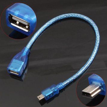Переходник кабель mini USB male папа - USB A А мама female 25 см cable 5 pin adapter 522 фото