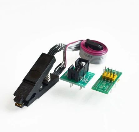 Прищепка адаптер зажим EEPROM BIOS 24-25-93 (SOIC8 SOP8) + шлейф + 2 перееходника тест клипса 3258-2 фото