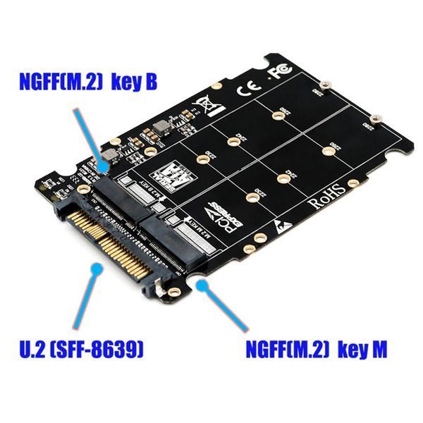 Адаптер перехідник U.2 SFF-8639 M.2 SSD NVMe SATA-Bus NGFF PCI-e 5717 фото