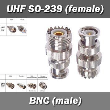 Переходник UHF SO-239 (мама F female) - BNC (папа M male) RF разъем коннектор 2846 фото
