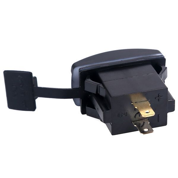 Автомобильное зарядное USB адаптер LED сокет 2 USB 12*24В с заглушкой подсветкой подключение к АКБ 3760, 3762, 3837, 4011 фото