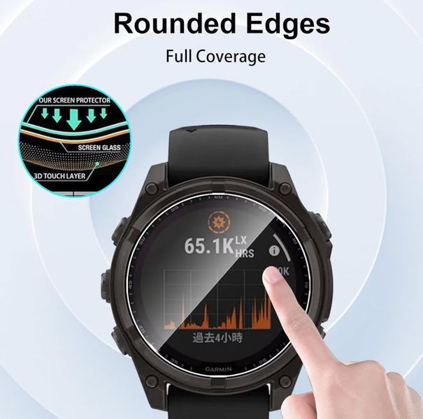 Garmin Fenix 8 (47 мм) Solar скло захисне 9H Premium Tempered Glass 7994 фото