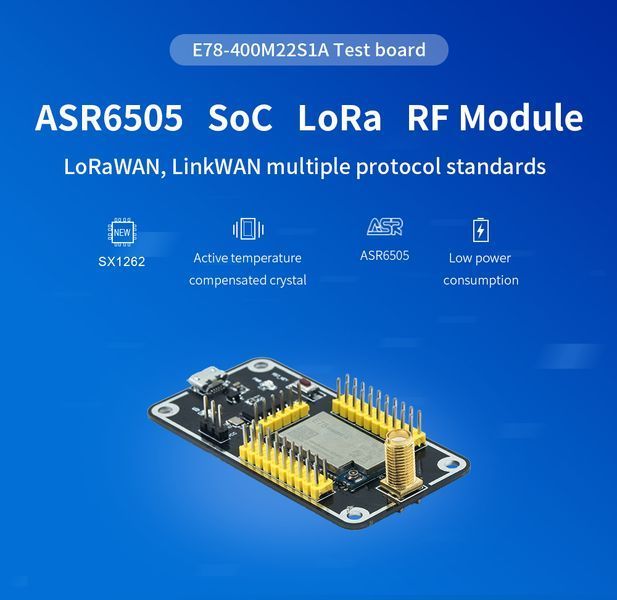 EBYTE E78-400M22S1A ASR6505 (E78-400TBL-01A) модуль 410-490 MHz LoraWAN LinkWAN SOC 2,6...3,7V Test Board Kit 7256 фото