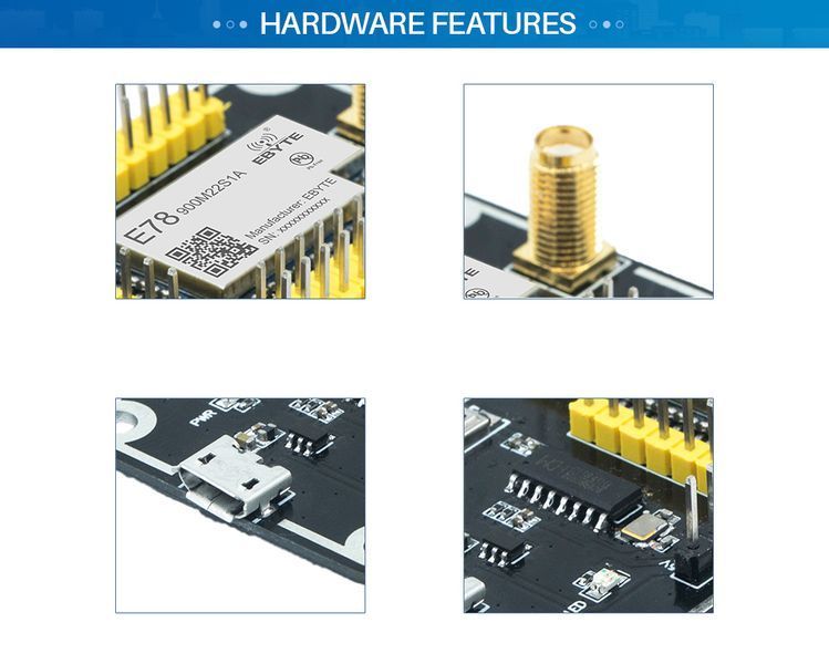 EBYTE E78-400M22S1A ASR6505 (E78-400TBL-01A) модуль 410-490 MHz LoraWAN LinkWAN SOC 2,6...3,7V Test Board Kit 7256 фото