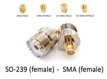 Переходник UHF SO-239 (мама F female) - SMA (мама F female) коннектор разъем 2847 фото