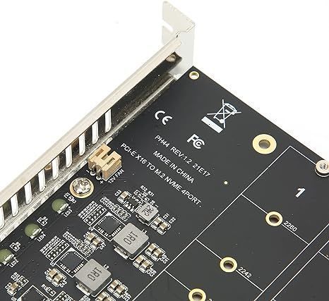 PH44 версия 2.2 23G01 4-портовый M.2 NVME SSD PCIE X16 (3.0, 4.0) Адаптер-конвертер для установки SSD-дисков в слот видеокарты pci 7564 фото