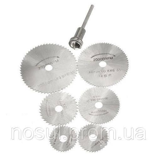 Dremel Набір дискових пив 6 шт і хвостовик для гравера 3355 фото