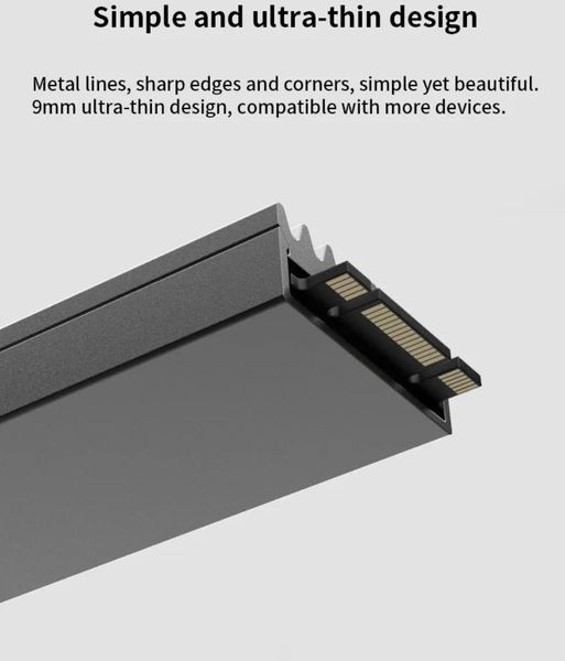 M2-LD02 радіатор двосторонній алюмінієвий SSD (чорний) для 960PRO M.2 NGFF NVME 2280 SSD з термопрокладкою охолоджувальний heatsink завтовшки 9 мм (сумісний з PS5) 4829-2 фото