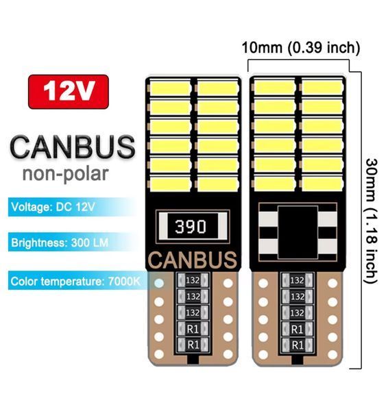 5W5 T10 LED Bulb Canbus світлодіодна лампа автомобільна (колір: RED червоний) 5848-2 фото