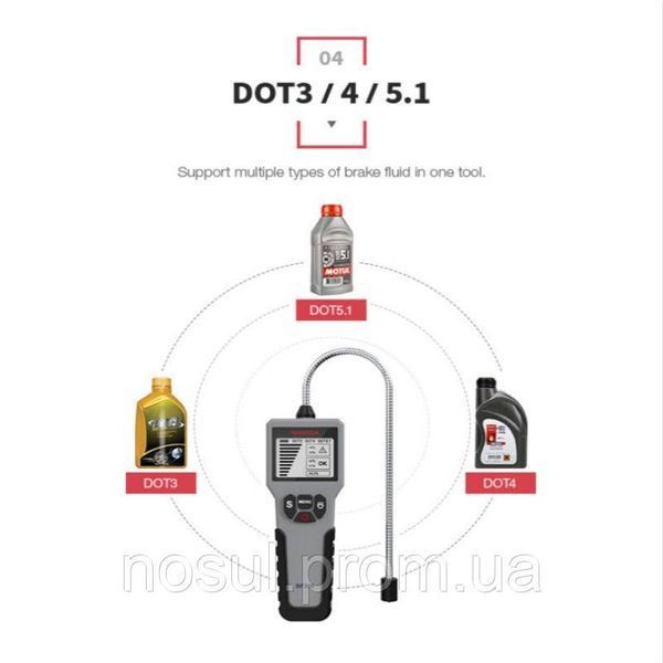 BF200 Yawda тестер гальмівної рідини 12V професійний (DOT3, DOT4, DOT5.1) Auto Brake Fluid Tester Digita 6284 фото