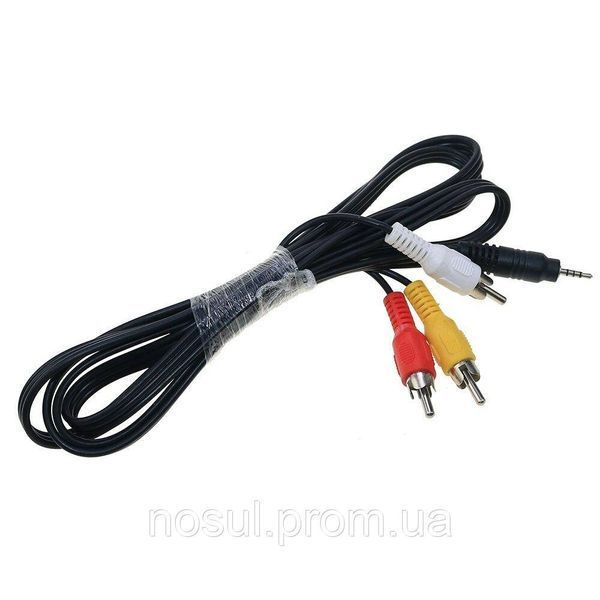 Кабель 4 pin mini 2.5 мм (jeck) &mdash; 3 RCA (2 audio + 1 video) 1.5 м виведення на ТБ монітор відеозахоплення 0334-3 фото