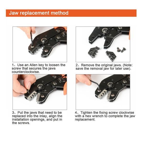HS-103 (AV103) прес для кліщів HS jaw (6 мм) 0.5-6 mm2 20-10AWG кримпер обтискання наконечників опресування 7263 фото