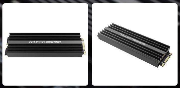 M2-LD02 радіатор двосторонній алюмінієвий SSD (чорний) для 960PRO M.2 NGFF NVME 2280 SSD з термопрокладкою охолоджувальний heatsink завтовшки 9 мм (сумісний з PS5) 4829-2 фото