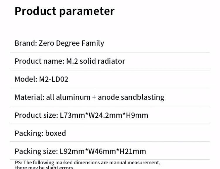 M2-LD02 радіатор двосторонній алюмінієвий SSD (чорний) для 960PRO M.2 NGFF NVME 2280 SSD з термопрокладкою охолоджувальний heatsink завтовшки 9 мм (сумісний з PS5) 4829-2 фото