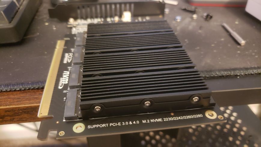 PH44 версия 2.2 23G01 4-портовый M.2 NVME SSD PCIE X16 (3.0, 4.0) Адаптер-конвертер для установки SSD-дисков в слот видеокарты pci 7564 фото