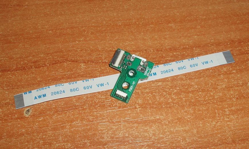 JDS-030 F001-V1 160407 94v-0 модуль заряджання Micro USB Dualshok 4 (12 Pin Flex Ribbon Cable) з/год для ремонту геймпада Sony PS4 5399 фото