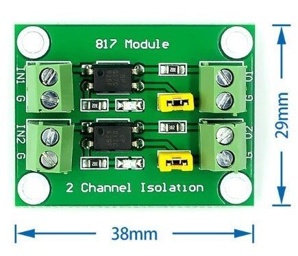 PC817 2-х канальный (2 ch) модуль защиты и гальванической развязки 3.6&ndash;30В оптопара 7101 фото