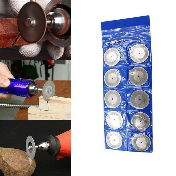 Dremel набір пилок (10 шт) 40 mm + 2 вала круги відрізні алмазні 40мм з тримачем на дремель гравер 7174 фото