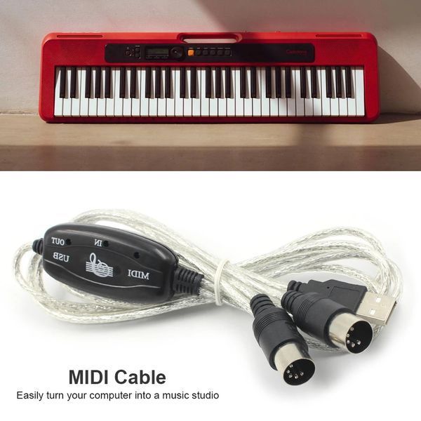 MIDI інтерфейс (2 х DIN5)&nbsp;CJS1039B&nbsp;кабель USB підключення аудіо обладнання (синтезатор, міді клавіатура, гітара ...) 0652 фото