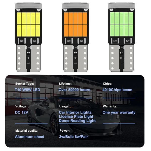 W5W T10 T10 W5W Led Car Light 26smd 4014 (білий White 6000К 2W) лампа світлодіодна автомобільна Can Bus VW Nissan&nbsp;BMW Mazda Chevro 7565 фото