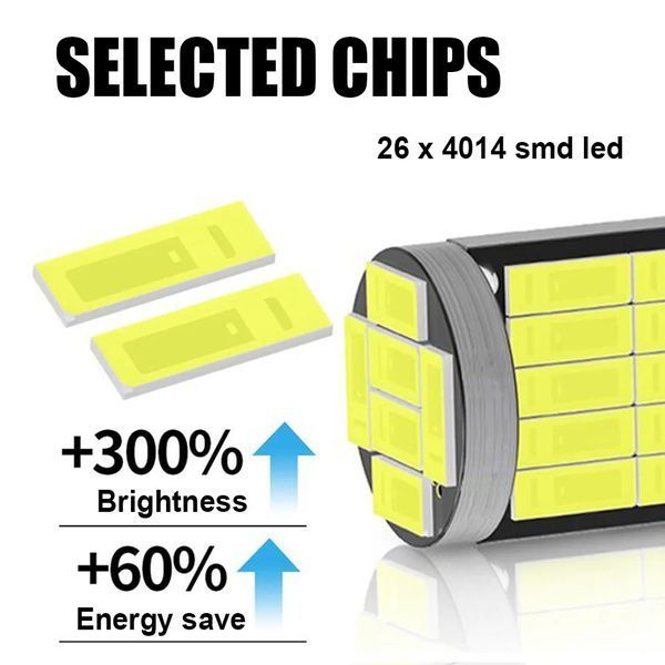 W5W T10 T10 W5W Led Car Light 26smd 4014 (білий White 6000К 2W) лампа світлодіодна автомобільна Can Bus VW Nissan&nbsp;BMW Mazda Chevro 7565 фото
