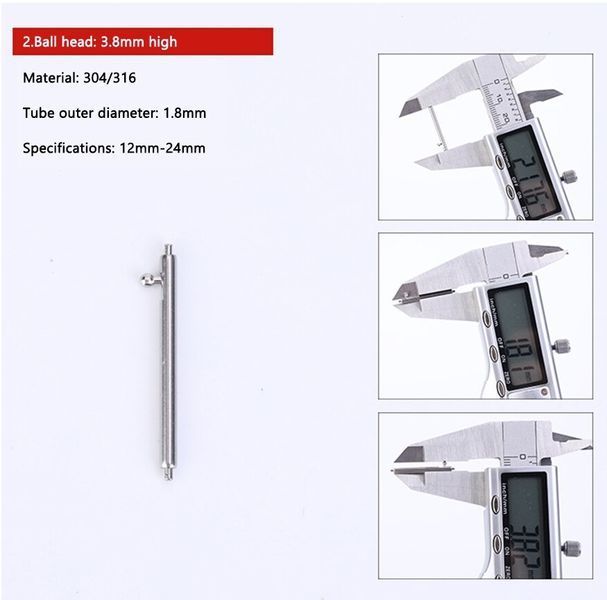 Шпильки ушки (15 мм) Quick Release Pins 1,8 мм для наручных часов, браслетов (2 шт) quick release watch spring 8057 фото