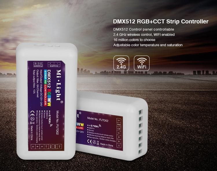 MiLight FUTD02 2.4G DMX512 RGB+CCT контролер LED-стрічок, FUTD02 замінений FUT039 5333 фото