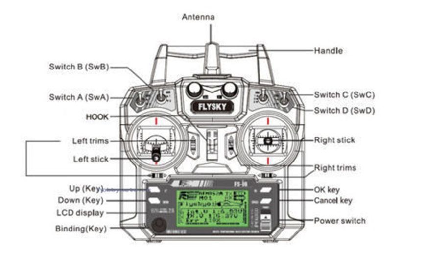 FVP пульт дистанційного керування FLYSKY FS-i6 i6 (2.4G, 6CH) AFHDS Transmitter (mode 2 Left Hand Throttle) управління коптер трен 5316 фото