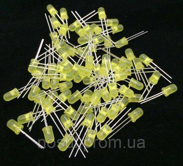 LED-світлодіод 5 мм 20mA, жовтий 5188 фото
