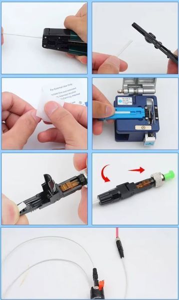 Швидкий конектор FC/APC для кабелю FTTH фаст-конектор Fast connector G.657A G.657B швидкий монтаж кабель одномуод Optic Quick Connector Швидкорознімний оптоволоконний конектор FC/APC призначений для швидкої та надійної термінації абонентських кабелів типу 4587-3 фото