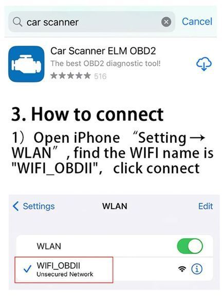 ELM327 Mini V1.5 WiFi - сканер-адаптер для діагностики авто через OBD2 (сумісний з Android, iOS) 4985-3 фото
