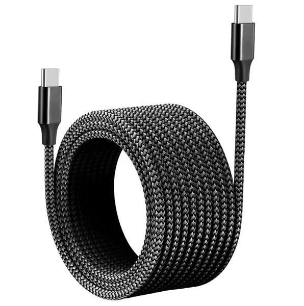 Кабель PD USB 60W 5A (Type-C) папа-папа (5 м) QC 4.0 3.0 цвет ЧЕРНЫЙ power charge Huawei Samsung Macbook зарядка синхронизация 7358-4 фото