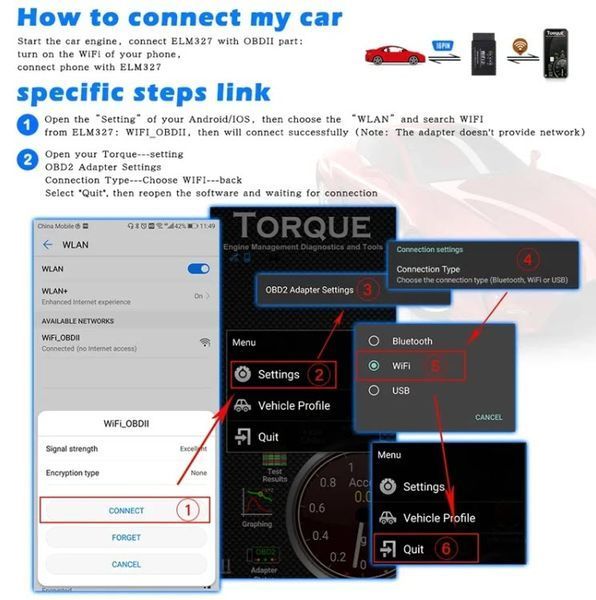 ELM327 Mini V1.5 WiFi - сканер-адаптер для діагностики авто через OBD2 (сумісний з Android, iOS) 4985-3 фото