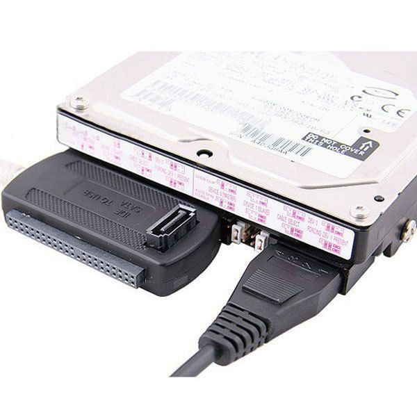 Адаптер USB 2.0 - SATA/IDE (40p, 44p) для жорстких дисків 2.5/3.5 дюймів перехідник для підключення HDD до комп'ютера 0814 фото