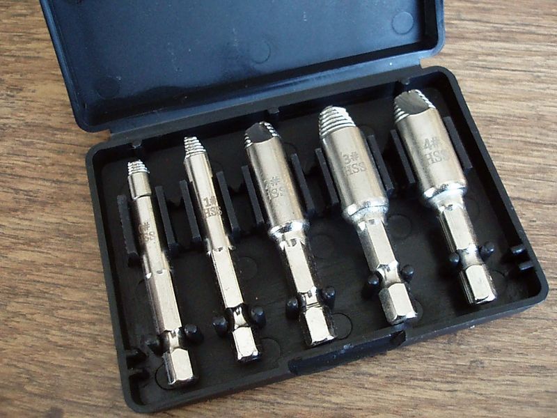 Набор 5шт экстракторов HSS сорванных болтов, экстракторы Woodworking Carpenters Damaged Screw Extractor 5331 фото